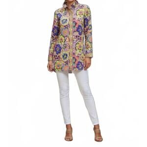 NEW PATTY KIM elizabeth floral blouse in carnival pastels